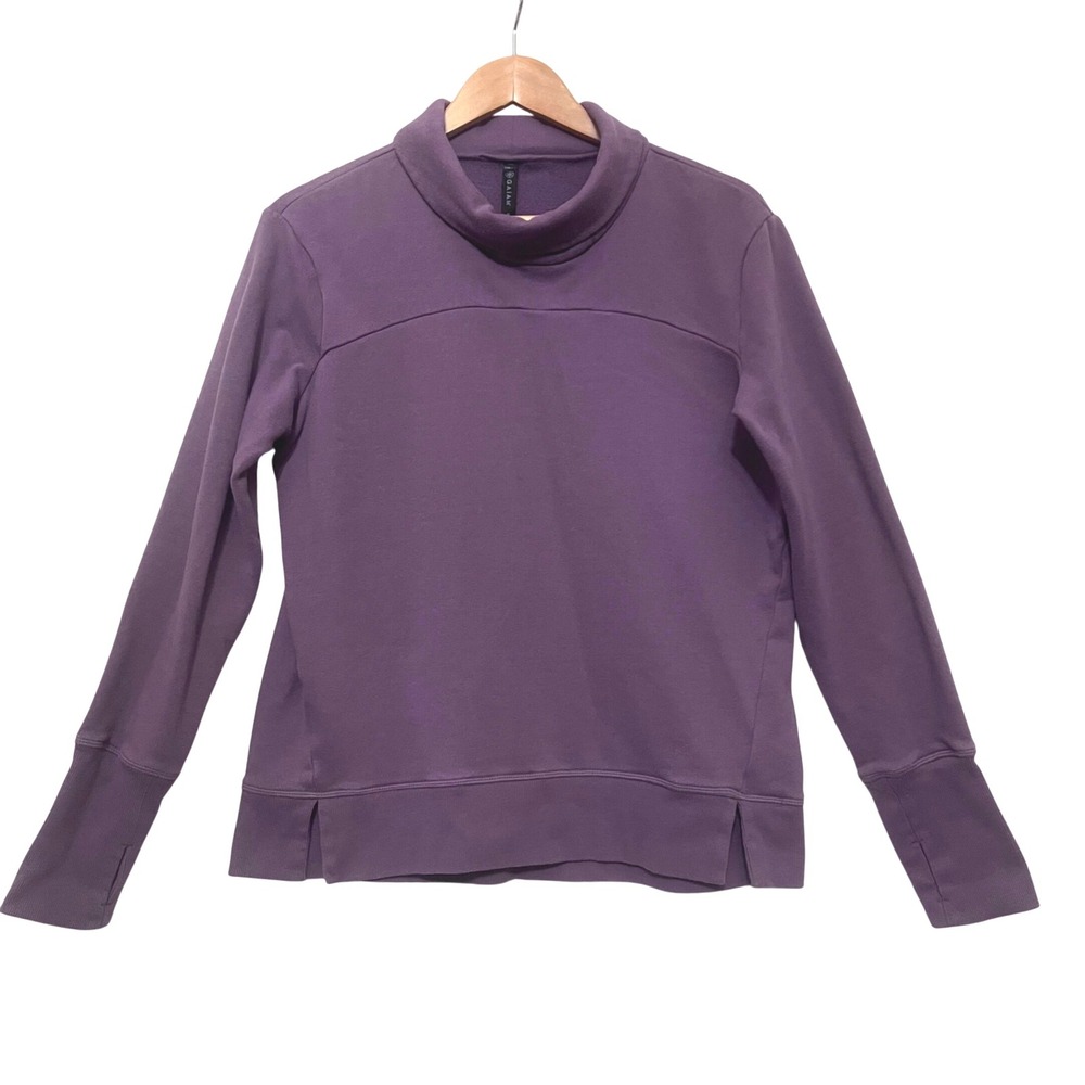 Gaiam Women's Purple Long Sleeve‎ Cowl Neck Yoga Sweatshirt Thumbholes Size M